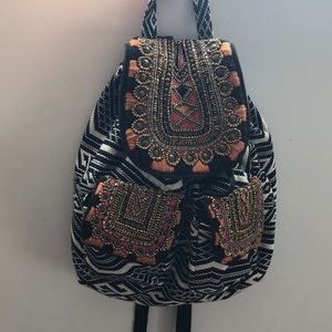 Hand Beaded Boho Chic Backpack
